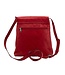 Eco leren schoudertas met klep rood- 25x25cm