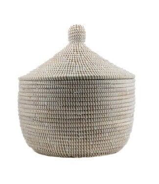 Teranga Straw tajine basket with lid white 30 cm