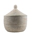 Teranga Rieten tajine mand met deksel wit D30 x H30 cm