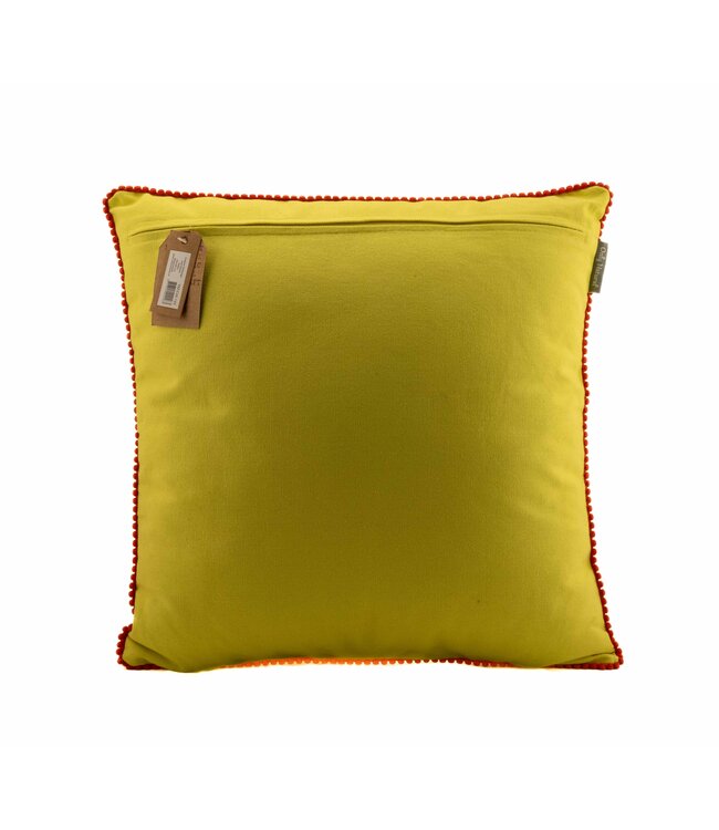 Pillow square yellow with pink Flamingo 45x45cm