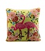 Only Natural Sierkussen vierkant geel met roze Flamingo's  -  45x45cm