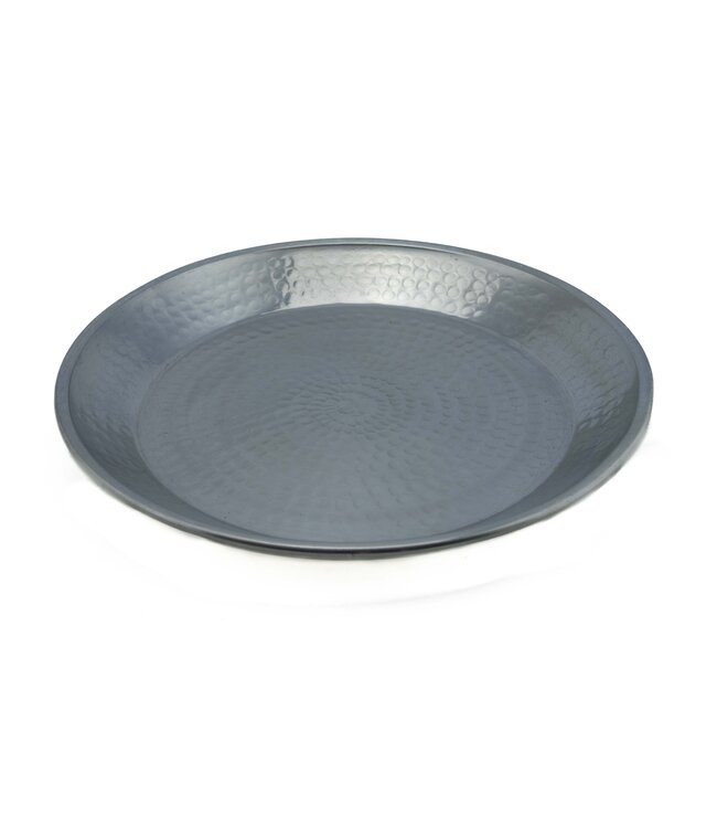 Schaal aluminium met rondjes - D 30 x 2,5 cm