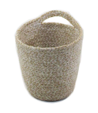 Fair Forward Juten mandje - H 15 cm x D 14 cm beige-wit