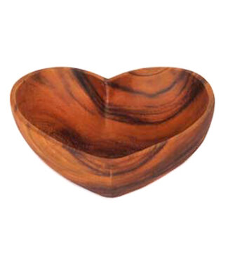 Kinta Wooden bowl heart shape D25 x H7cm cm