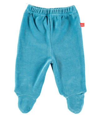 Limo basics Baby trousers with feet velour denim blue