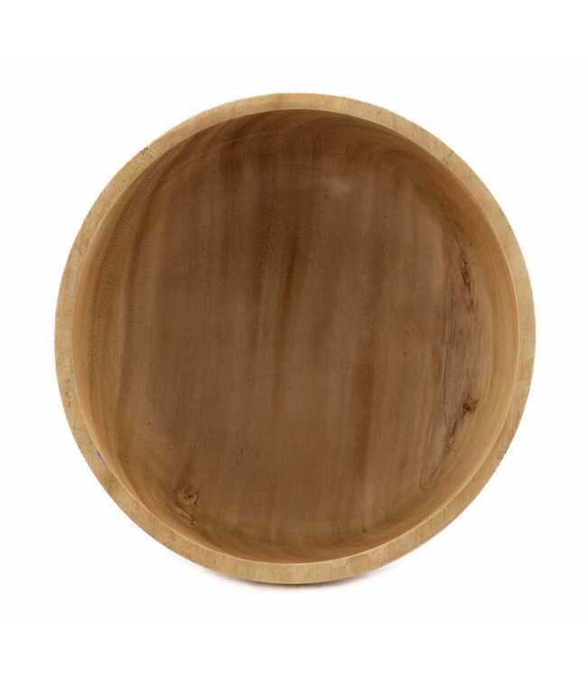 Houten schaal D25 cm rustiek gebleekt