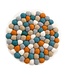 BeYoona Felt round coaster - turquoise - mustard yellow - blue - white - D 20 cm