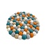Felt round coaster - turquoise - mustard yellow - blue - white - D 20 cm