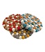 Felt round coaster - turquoise - mustard yellow - blue - white - D 20 cm