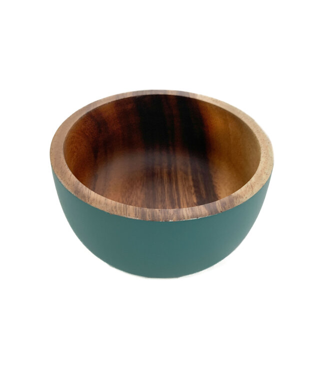 Wooden bowl D 11 cm petrol