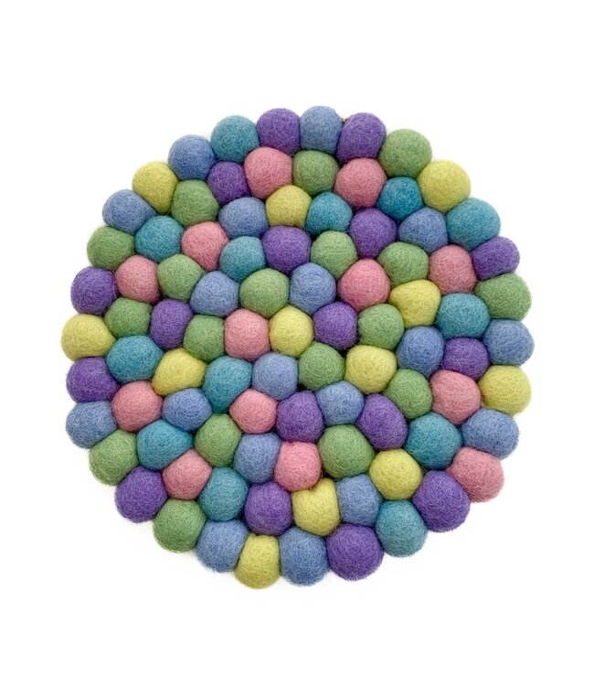 Felt coaster pastel colours -  D20 cm