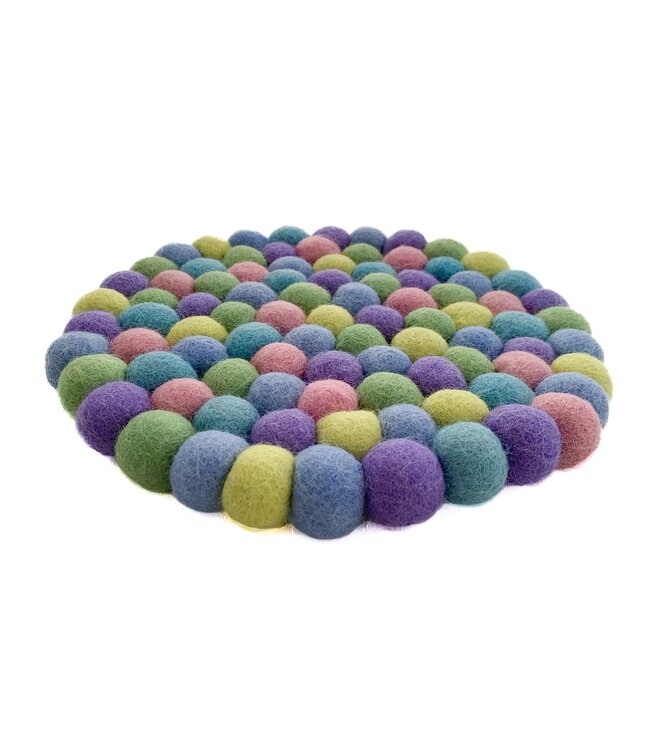 Felt coaster pastel colours -  D20 cm