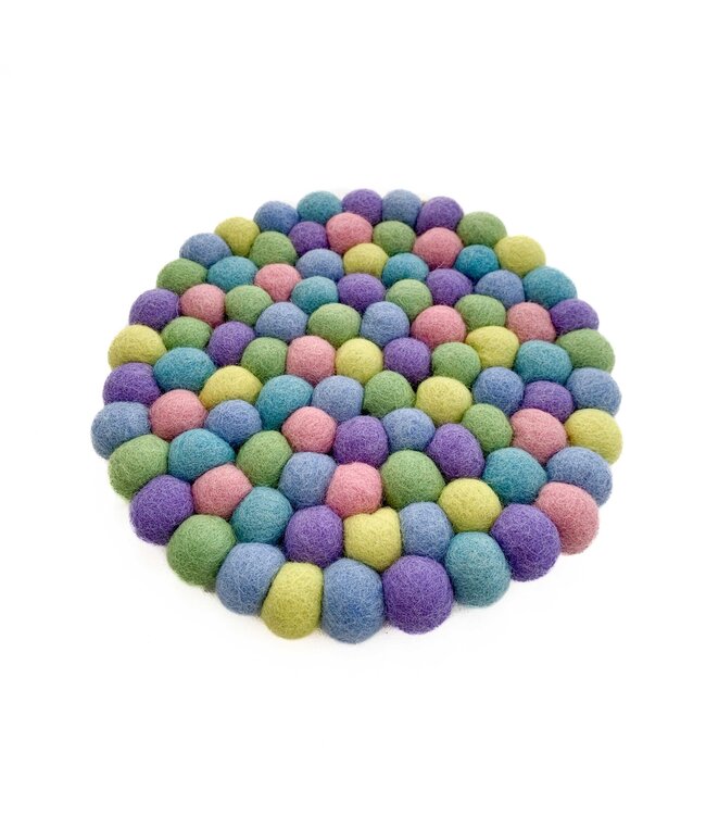 Felt coaster pastel colours -  D20 cm