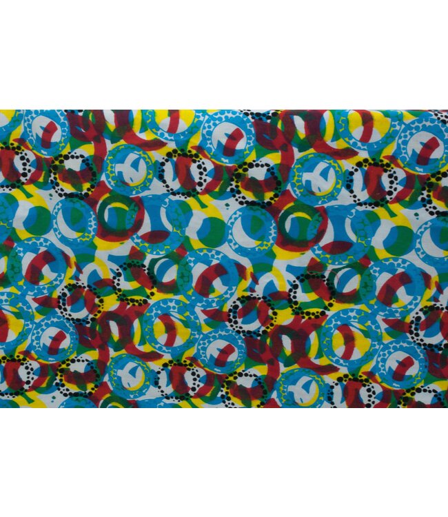 Pillow cover African designs - blue yellow red - 50x50cm