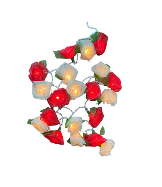 Olino Lichtslinger met rode en beige rozen - 3 meter