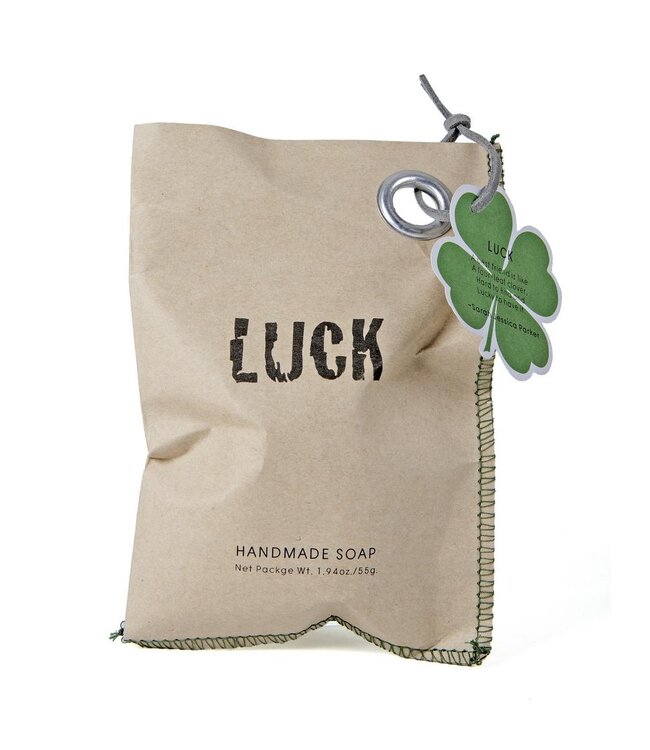 Soap in a bag green Clover shaped - LUCK