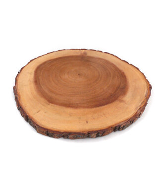 Kanika Houten bord met schors diameter 20-22 x 2 cm