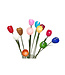 Olino Zijden bloemen multicolour 32 cm- set van 12 stuks