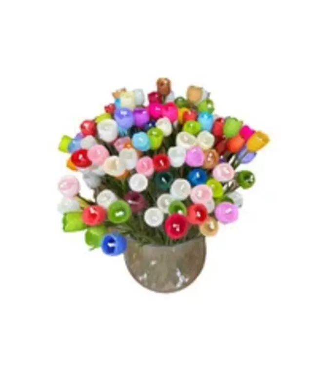 Silk flowers multicolour - 12 pieces