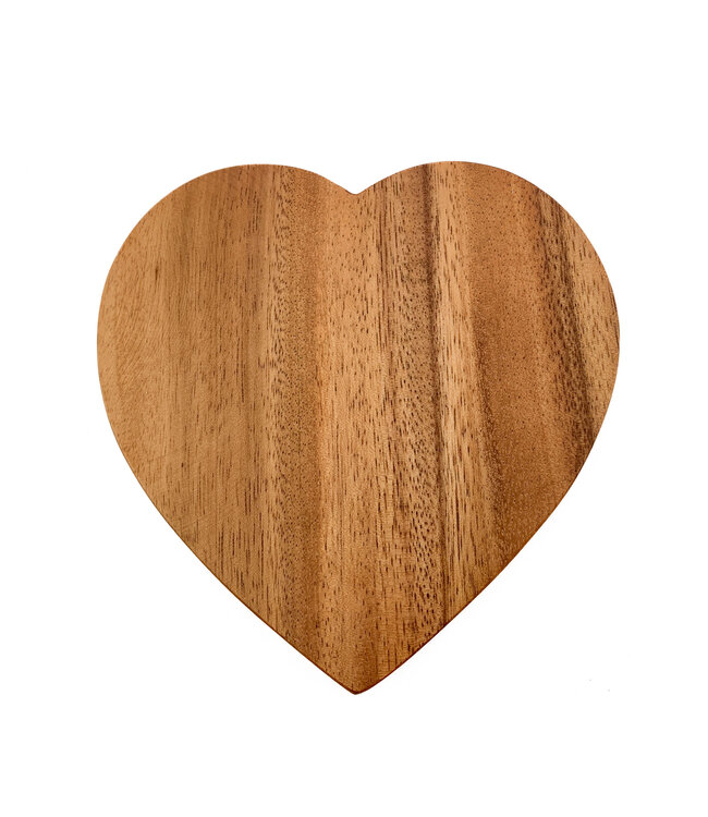 Wooden coaster heart shape 18x18x1,3 cm