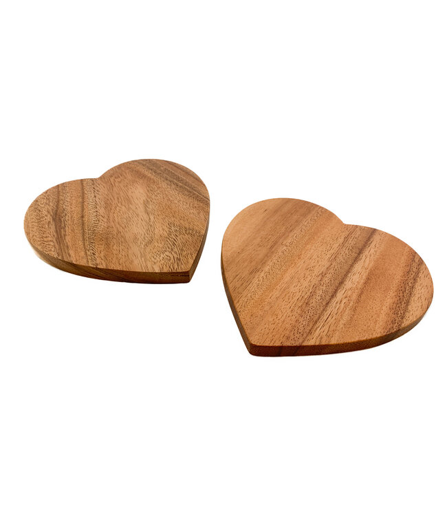 Wooden coaster heart shape 18x18x1,3 cm