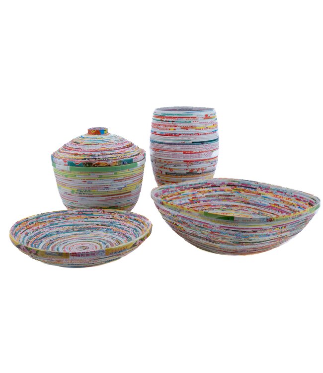 Recycled paper bowl rectangled 23x23cm