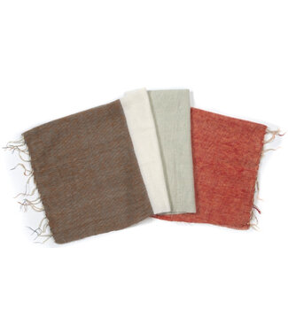 Fair Forward Plaid / shawl cotton acrylic brown white orange 160x120cm