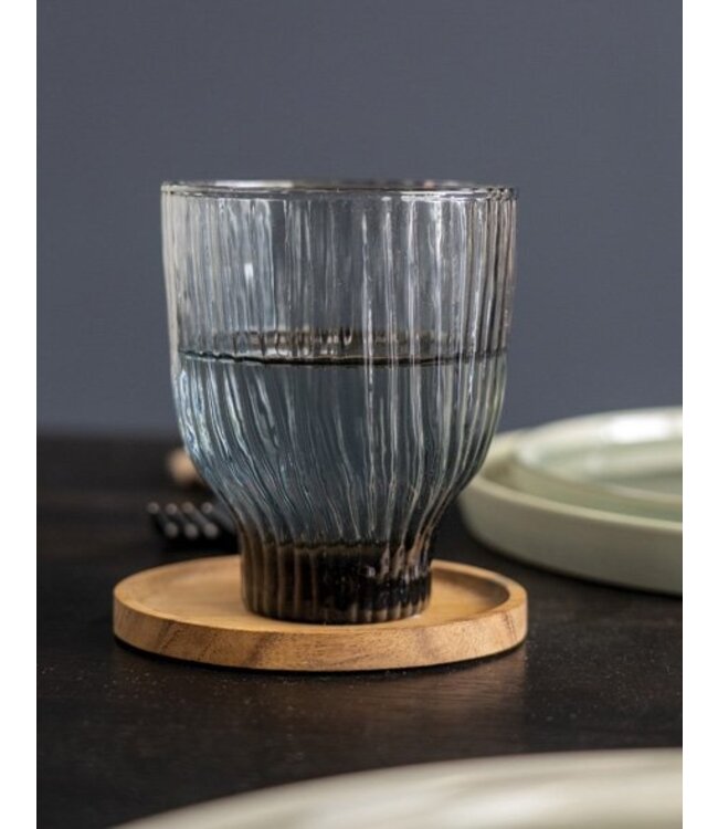 Houten onderzetter acaciahout met rand D10cm