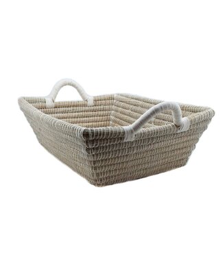 FairForward Straw serving tray rectangled white H14xL45xW35cm