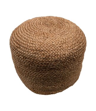 Rocaflor Poef rond geweven jute - hoogte 35 x diameter 50 cm (M)