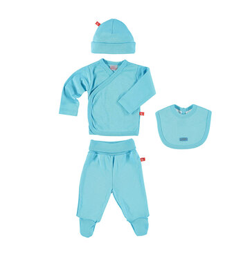 Limo basics Limobasics pack (trui, broek, slab en muts) turquoise mt 56