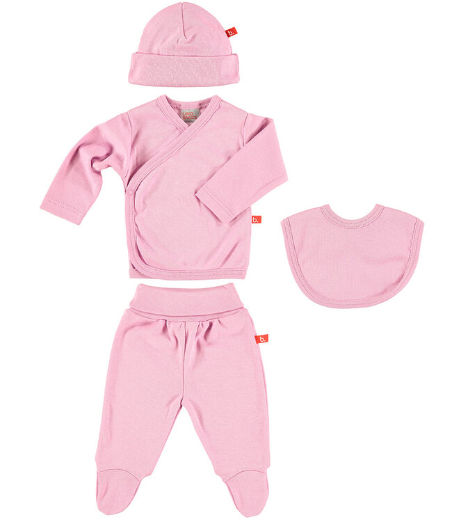 Limobasics pack (set shirt, pants, bib and hat) pink size 56