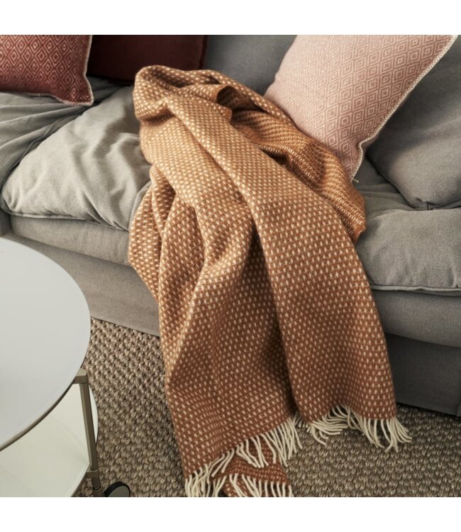 Plaid eco wool Knut nougat - noga brown 200x130 cm