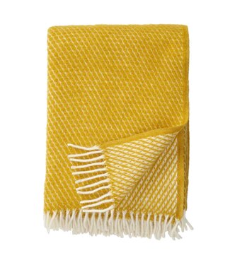 Klippan Plaid eco wool Velvet yellow - white 200x130 cm