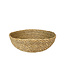 Rond mandje hogla en wit draad D25xH7 cm