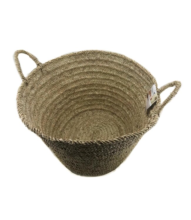 Mand / tas grof palmblad rond D50 x H30 cm