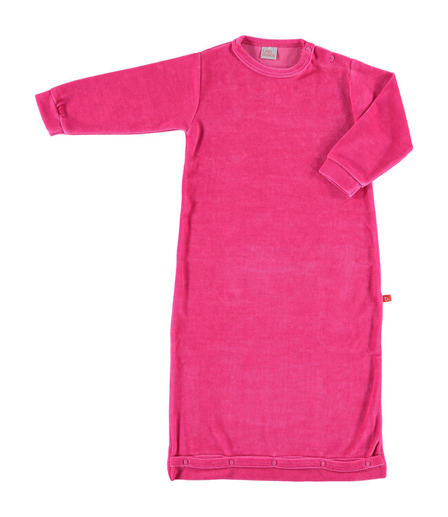 Sleepingbag organic velour 4-8 months fuchsia
