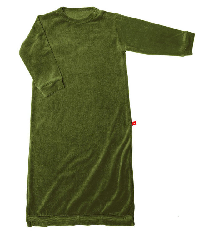 Baby sleepingbag organic velour 4-8 months olive green