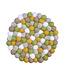 Felt round coaster - green - musterd yellow - grey - white - D 20 cm