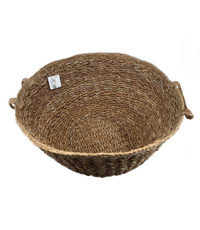 Basket round from hogla round with handles - d50 cm x h30 cm