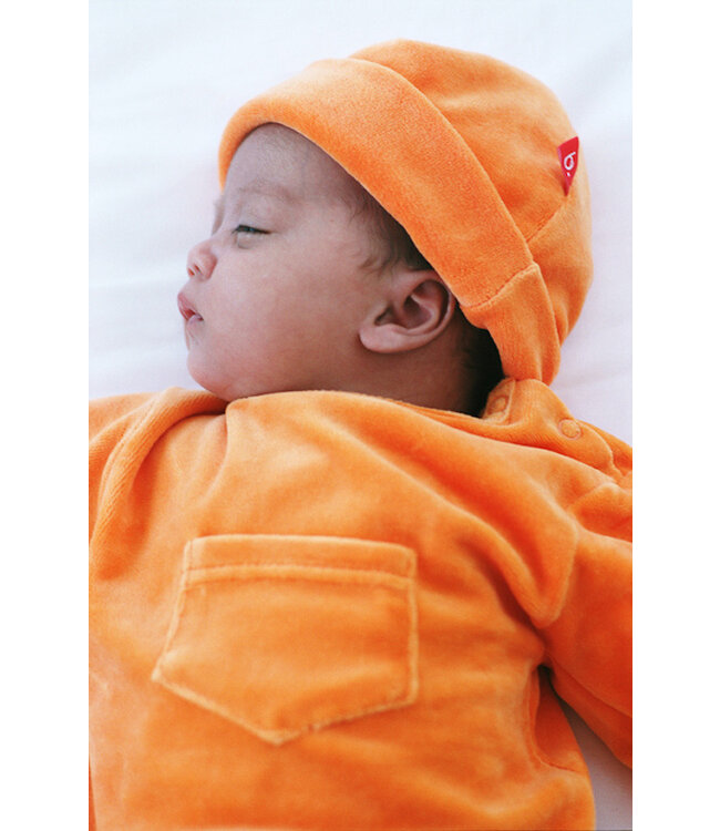 Baby hat velour 0-3 months dark grey