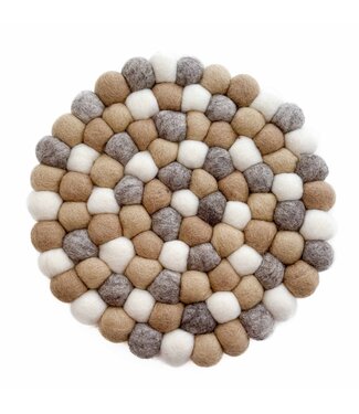 BeYoona Onderzetter vilt rond New Neutralz - grijs-beige-wit D20 cm