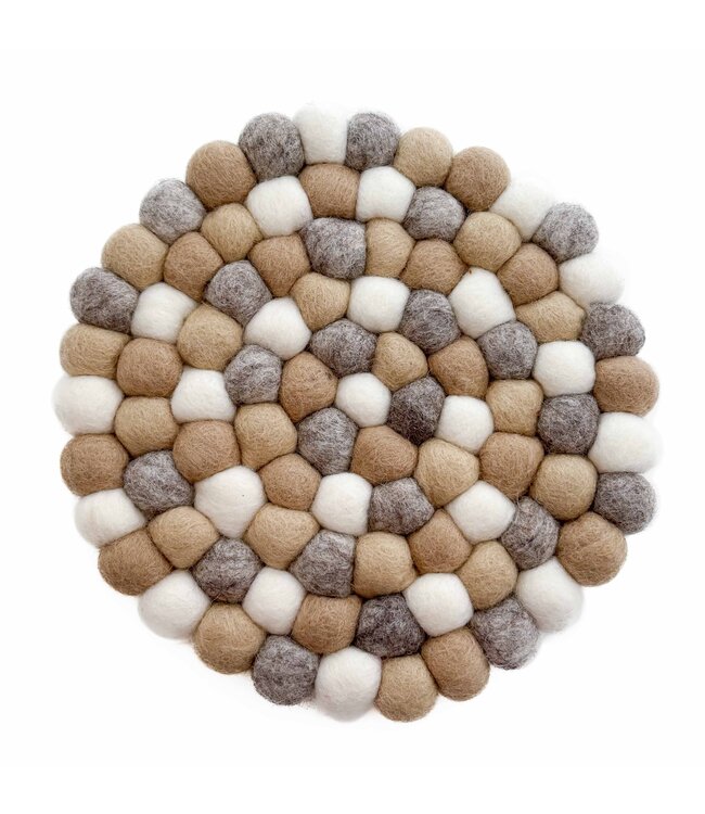 Onderzetter vilt rond New Neutralz grijs-beige-wit D20 cm