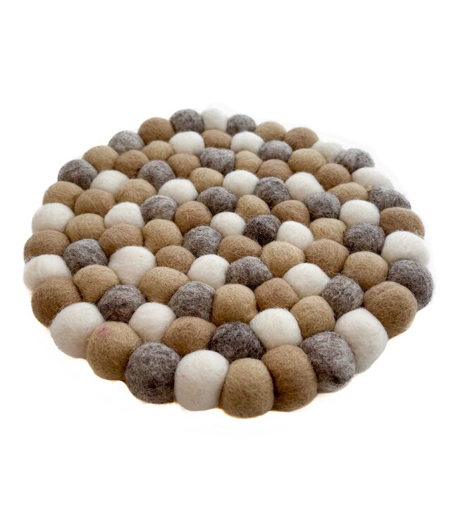 Felt round coaster - New Neutralz - grey-beige-white D20 cm