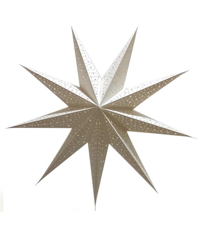 Paper christmass star-white-stars-dots 60 cm