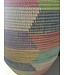 Straw basket with lid traditional shape Multicolour zig-zag -Large