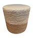 Rocaflor Rechte poef ronde zitting jute naturel-crème H35 x D40 cm