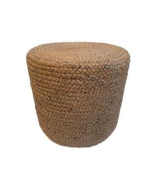 Rocaflor Poef rond jute naturel-uni hoogte 40 x diameter 40 cm