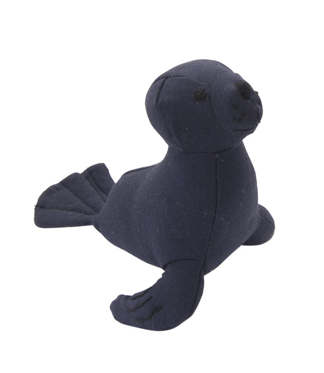Knuffel zeehond donkerblauw 16x16cm