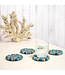 Felt coaster round 9 cm - blue colours